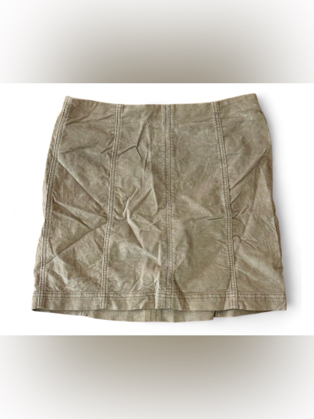 Free People Light Brown Corduroy Cotton Blend Mini Skirt with Zippered Back